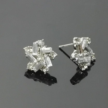 Windmill Stud Earrings For Women In Electroplated Alloy With Crystal Inlay, Perfect For Wedding Occasions