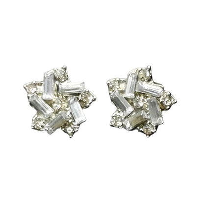 Windmill Stud Earrings For Women In Electroplated Alloy With Crystal Inlay, Perfect For Wedding Occasions
