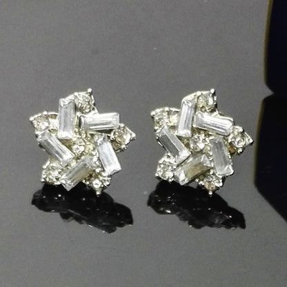 Windmill Stud Earrings For Women In Electroplated Alloy With Crystal Inlay, Perfect For Wedding Occasions