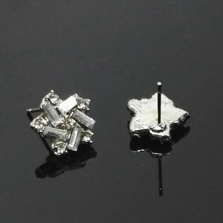 Windmill Stud Earrings For Women In Electroplated Alloy With Crystal Inlay, Perfect For Wedding Occasions