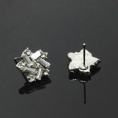 Windmill Stud Earrings For Women In Electroplated Alloy With Crystal Inlay, Perfect For Wedding Occasions