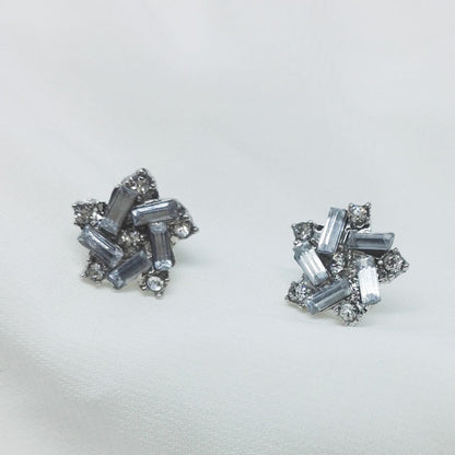 Windmill Stud Earrings For Women In Electroplated Alloy With Crystal Inlay, Perfect For Wedding Occasions