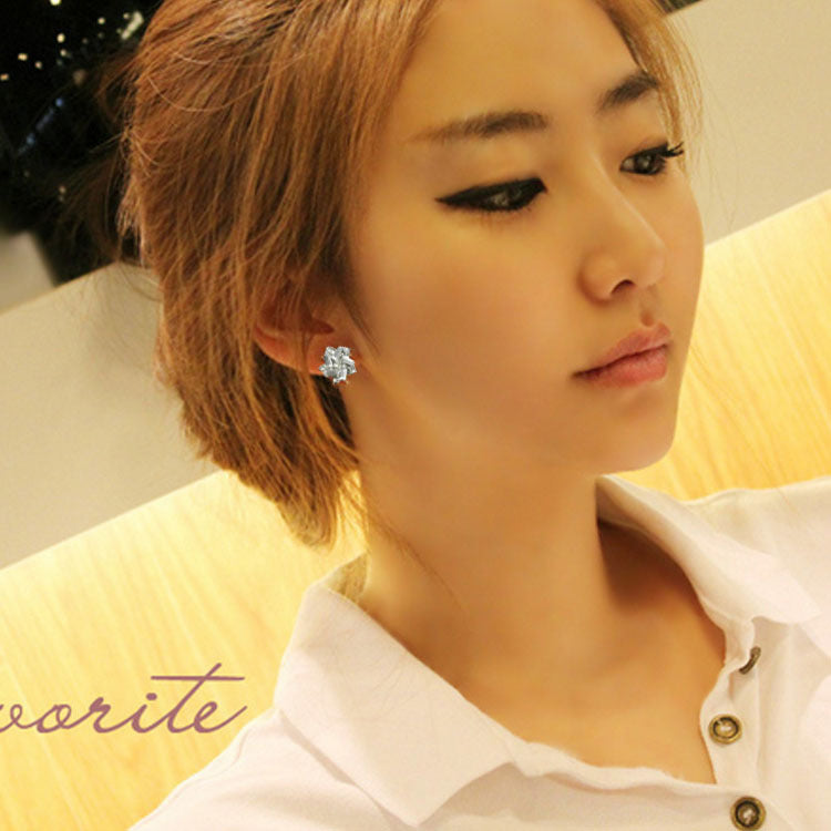 Windmill Stud Earrings For Women In Electroplated Alloy With Crystal Inlay, Perfect For Wedding Occasions