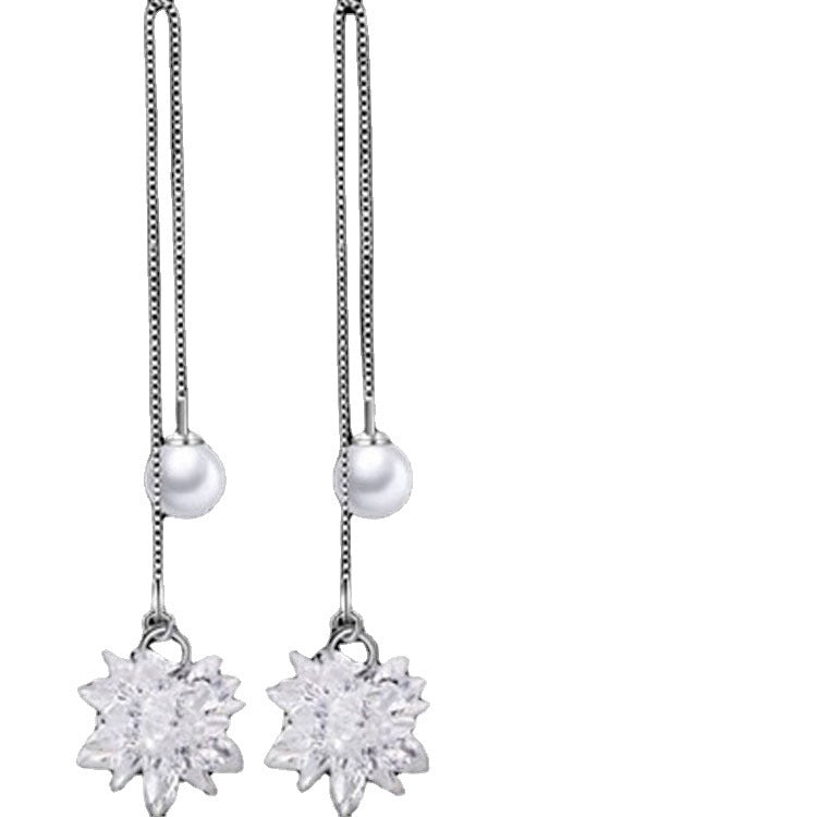 Asymmetrical Earrings For Women Featuring Crystal Material With White Crystal Inlay