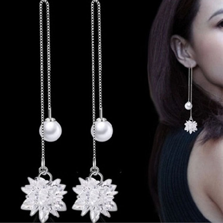 Asymmetrical Earrings For Women Featuring Crystal Material With White Crystal Inlay