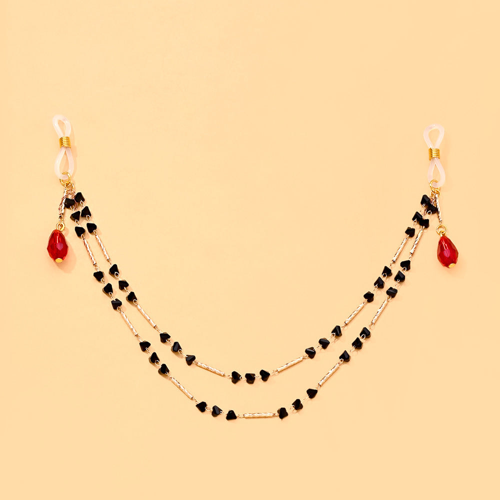 Red Alloy Body Chain For Women Featuring Crystal Pattern, Perfect Chest Jewelry For Nightclub
