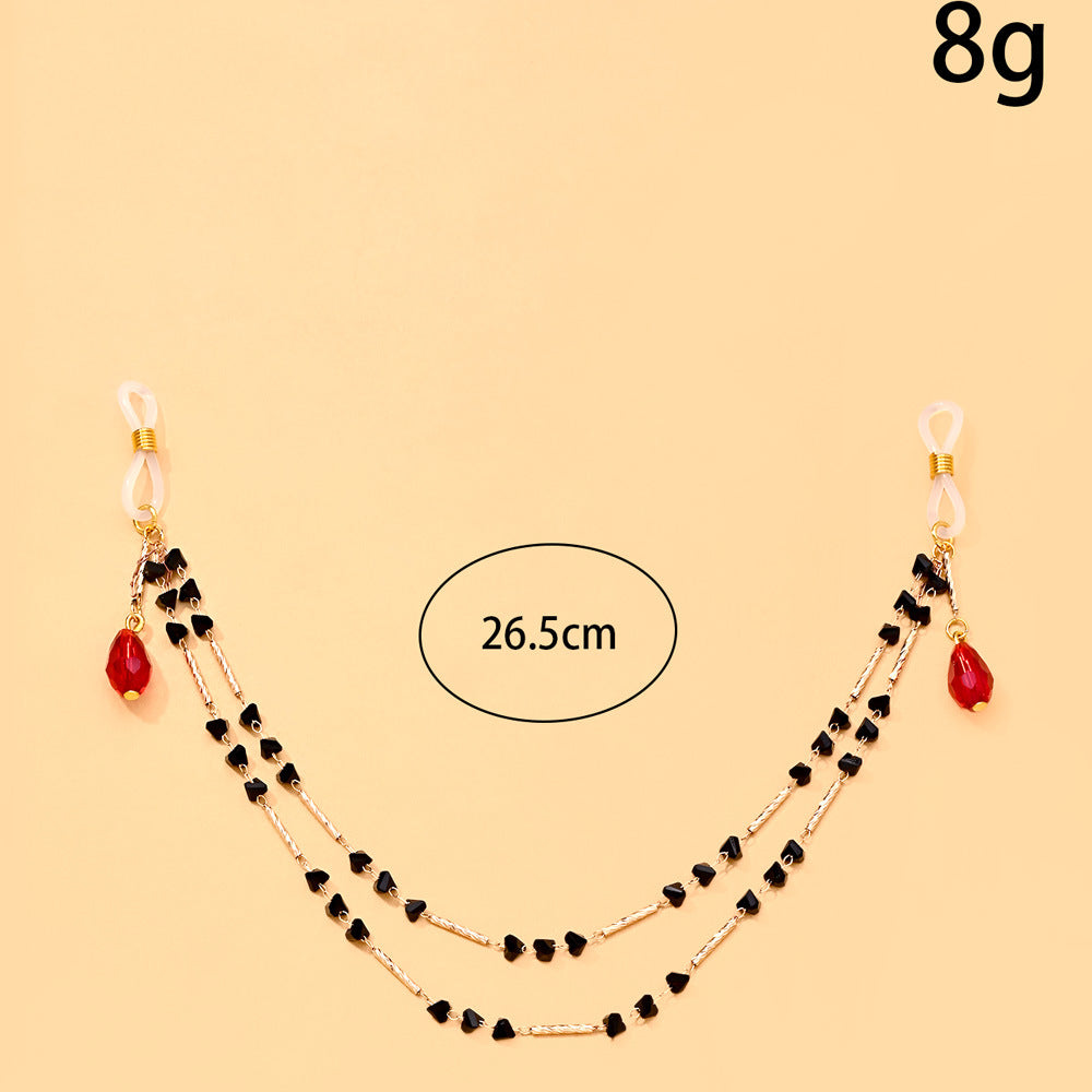 Red Alloy Body Chain For Women Featuring Crystal Pattern, Perfect Chest Jewelry For Nightclub