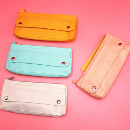 Solid Color Oxford Cloth Pencil Case For Learning, Durable And Stylish Stationery Accessory