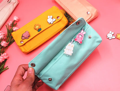Solid Color Oxford Cloth Pencil Case For Learning, Durable And Stylish Stationery Accessory