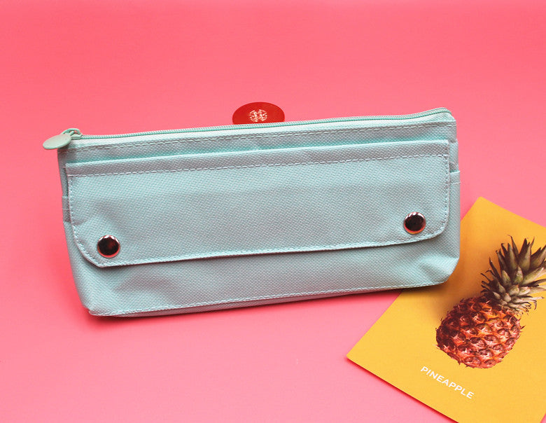 Solid Color Oxford Cloth Pencil Case For Learning, Durable And Stylish Stationery Accessory