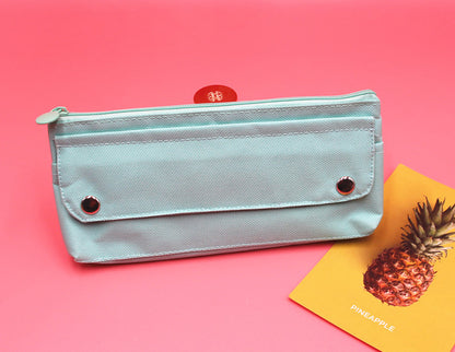 Solid Color Oxford Cloth Pencil Case For Learning, Durable And Stylish Stationery Accessory