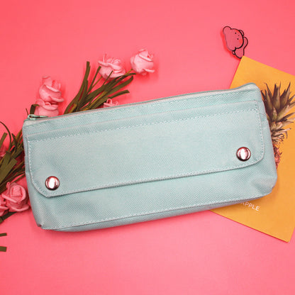 Solid Color Oxford Cloth Pencil Case For Learning, Durable And Stylish Stationery Accessory
