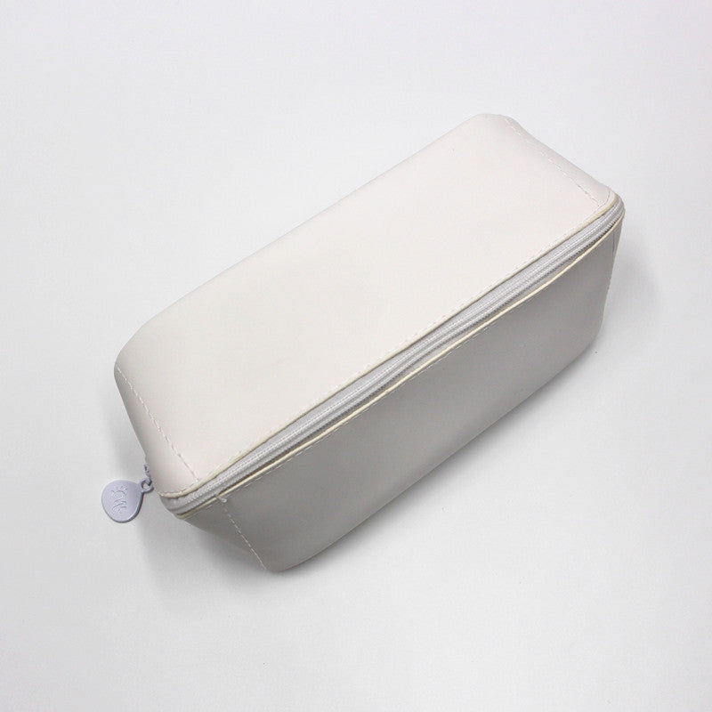 Solid Color PU Leather Pencil Case For Learning, Durable And Stylish Stationery Accessory