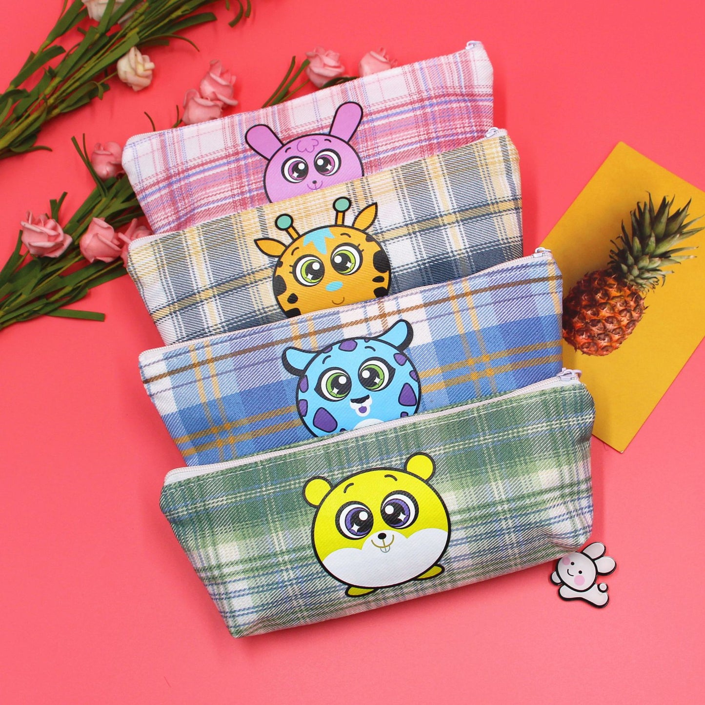 Lattice Pencil Case For Learning, Made Of Durable Polyester, Ideal For School And Office Use