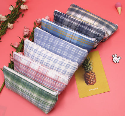 Lattice Pencil Case For Learning, Made Of Durable Polyester, Ideal For School And Office Use