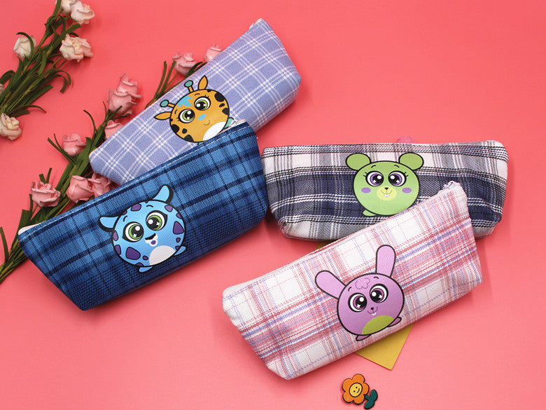 Lattice Pencil Case For Learning, Made Of Durable Polyester, Ideal For School And Office Use