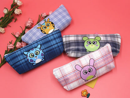 Lattice Pencil Case For Learning, Made Of Durable Polyester, Ideal For School And Office Use