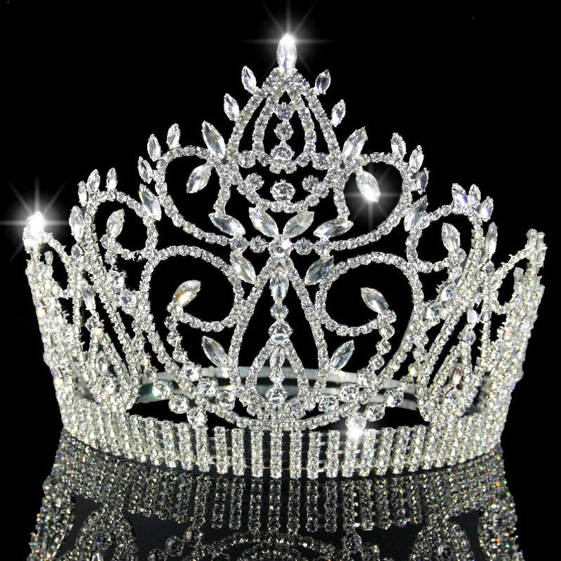 Gold Leaf Crown Hair Accessory For Women Featuring Rhinestones, Perfect For Wedding Season