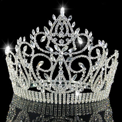 Gold Leaf Crown Hair Accessory For Women Featuring Rhinestones, Perfect For Wedding Season