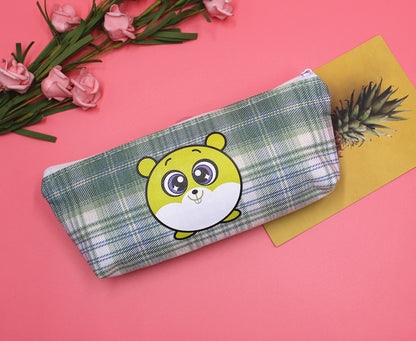 Lattice Pencil Case For Learning, Made Of Durable Polyester, Ideal For School And Office Use