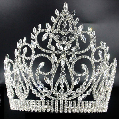 Gold Leaf Crown Hair Accessory For Women Featuring Rhinestones, Perfect For Wedding Season