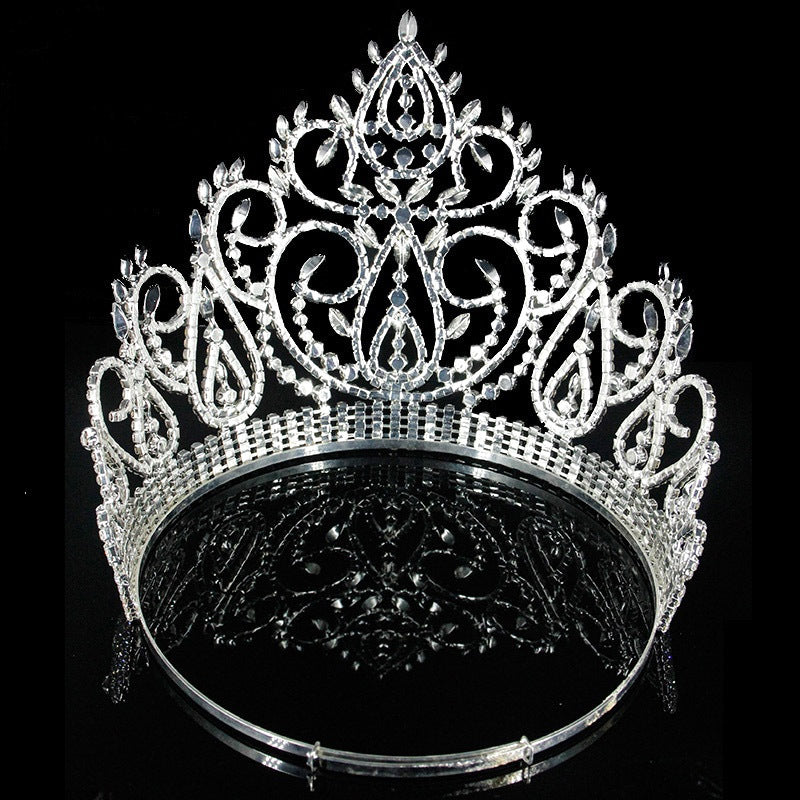 Gold Leaf Crown Hair Accessory For Women Featuring Rhinestones, Perfect For Wedding Season