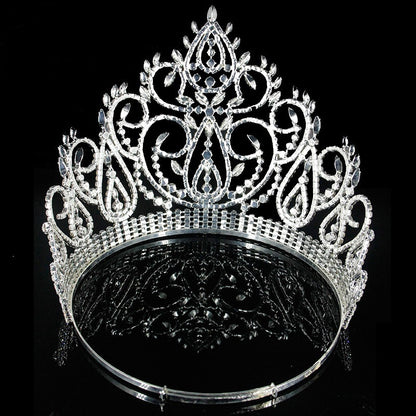 Gold Leaf Crown Hair Accessory For Women Featuring Rhinestones, Perfect For Wedding Season