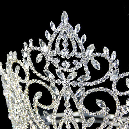 Gold Leaf Crown Hair Accessory For Women Featuring Rhinestones, Perfect For Wedding Season