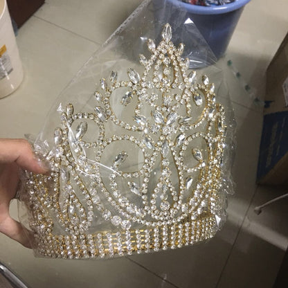 Gold Leaf Crown Hair Accessory For Women Featuring Rhinestones, Perfect For Wedding Season