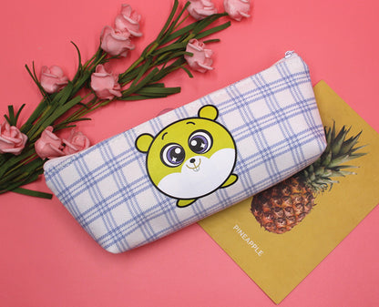 Lattice Pencil Case For Learning, Made Of Durable Polyester, Ideal For School And Office Use