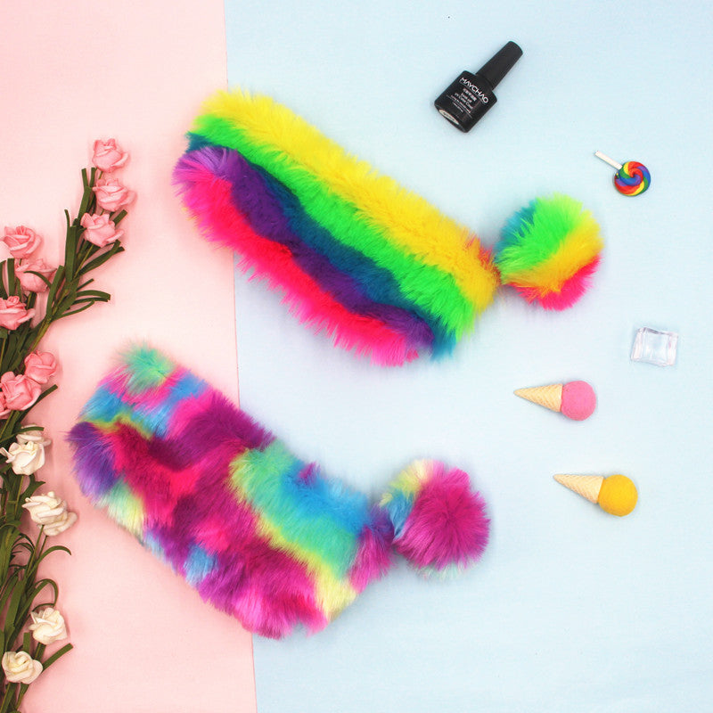 Rainbow Plush Pencil Case For Learning, Soft And Colorful Stationery Organizer