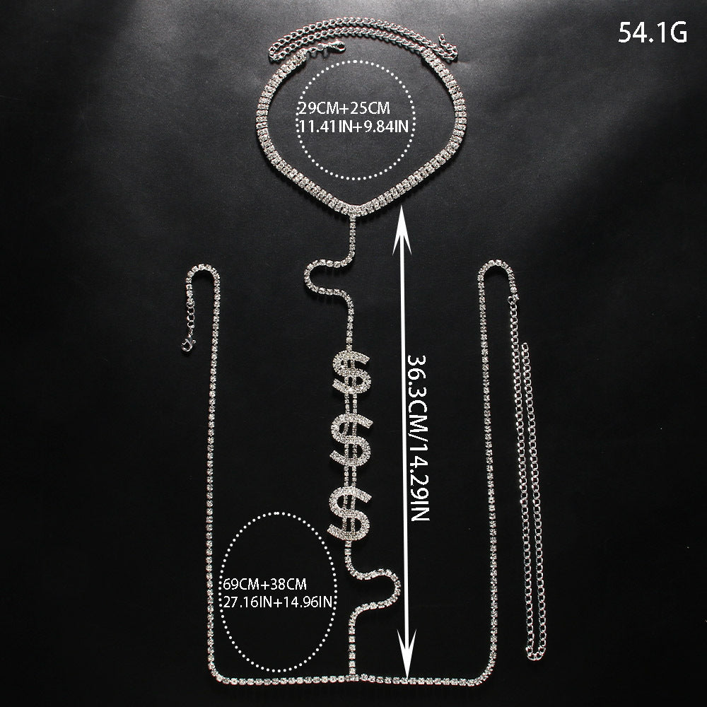 Dollar Bikini Pendant In Silver Featuring Rhinestones Inlay For Stylish Jewelry