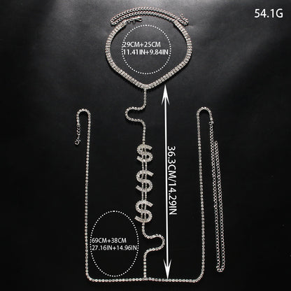 Dollar Bikini Pendant In Silver Featuring Rhinestones Inlay For Stylish Jewelry