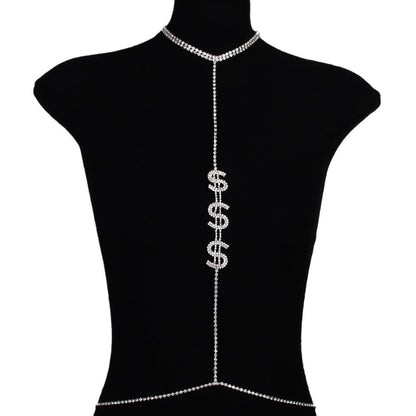 Dollar Bikini Pendant In Silver Featuring Rhinestones Inlay For Stylish Jewelry