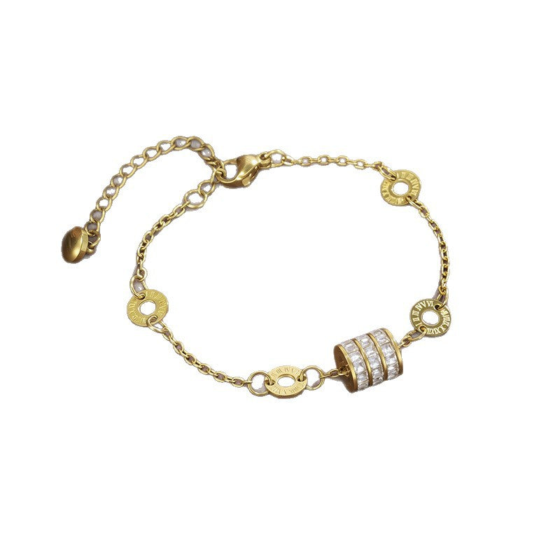 Titanium Steel Bracelet For Women With Rose Gold PVD Coating