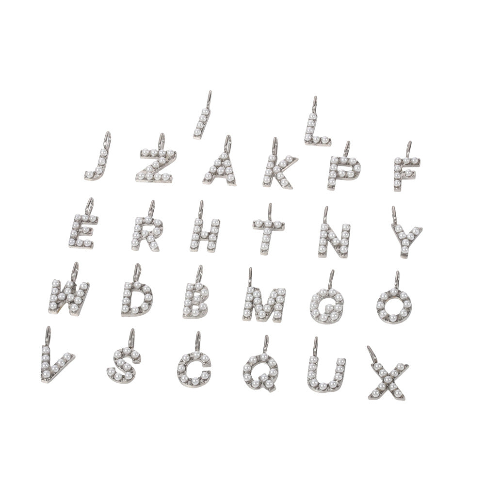 Letter Pendant In Titanium Steel With PVD Coated And Electroplated Finish, Steel Color, Commute Style Jewelry Accessories