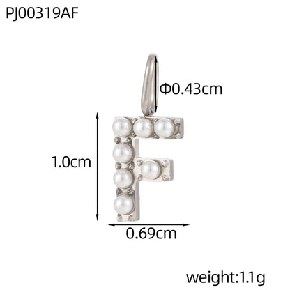 Letter Pendant In Titanium Steel With PVD Coated And Electroplated Finish, Steel Color, Commute Style Jewelry Accessories