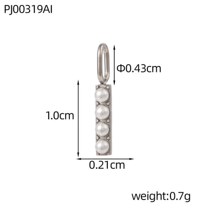 Letter Pendant In Titanium Steel With PVD Coated And Electroplated Finish, Steel Color, Commute Style Jewelry Accessories