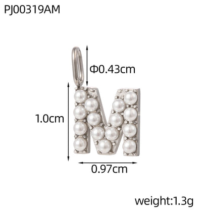 Letter Pendant In Titanium Steel With PVD Coated And Electroplated Finish, Steel Color, Commute Style Jewelry Accessories