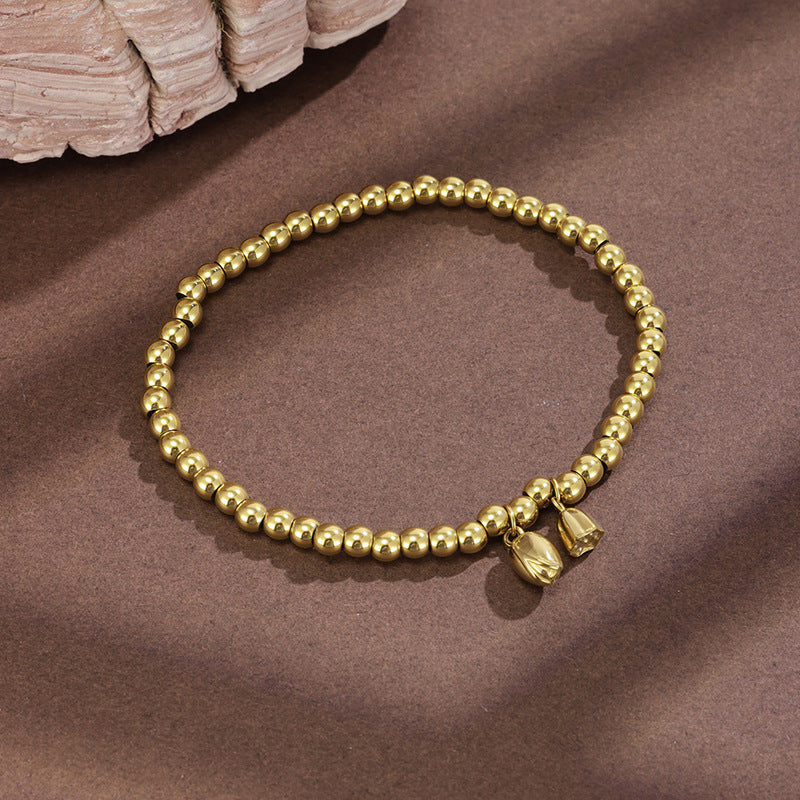 Lotus Waterproof Non Tarnish Bracelets For Women In Sweet Style With Titanium Steel Pendant And PVD Coated Stainless Steel