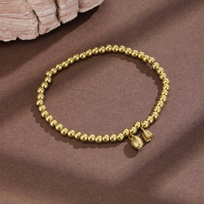 Lotus Waterproof Non Tarnish Bracelets For Women In Sweet Style With Titanium Steel Pendant And PVD Coated Stainless Steel