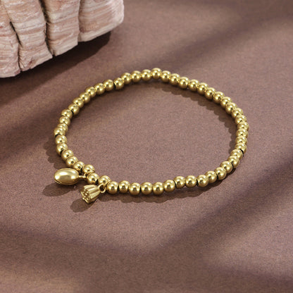Lotus Waterproof Non Tarnish Bracelets For Women In Sweet Style With Titanium Steel Pendant And PVD Coated Stainless Steel