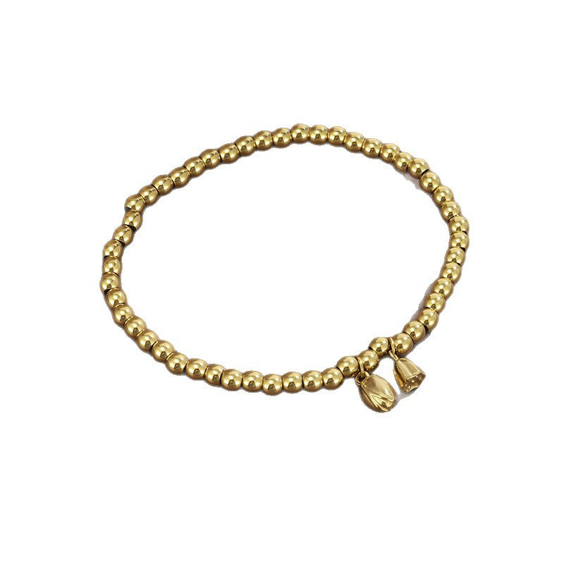 Lotus Waterproof Non Tarnish Bracelets For Women In Sweet Style With Titanium Steel Pendant And PVD Coated Stainless Steel