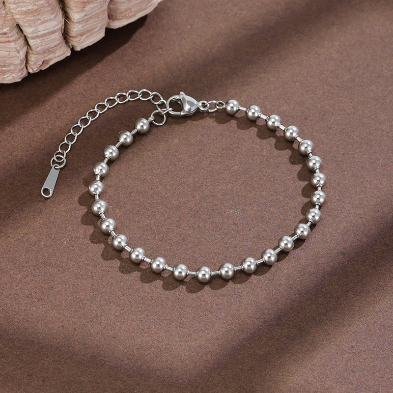 Round Waterproof Non Tarnish Stainless Steel Bracelet For Women In Gold