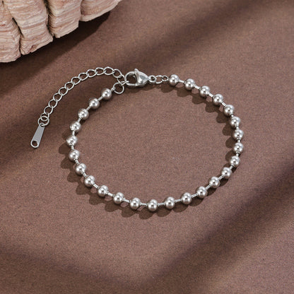 Round Waterproof Non Tarnish Stainless Steel Bracelet For Women In Gold