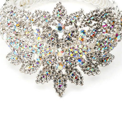 Exaggerated Silver Alloy Flowers Bangle With Electroplated Finish, Perfect For Banquet Wear