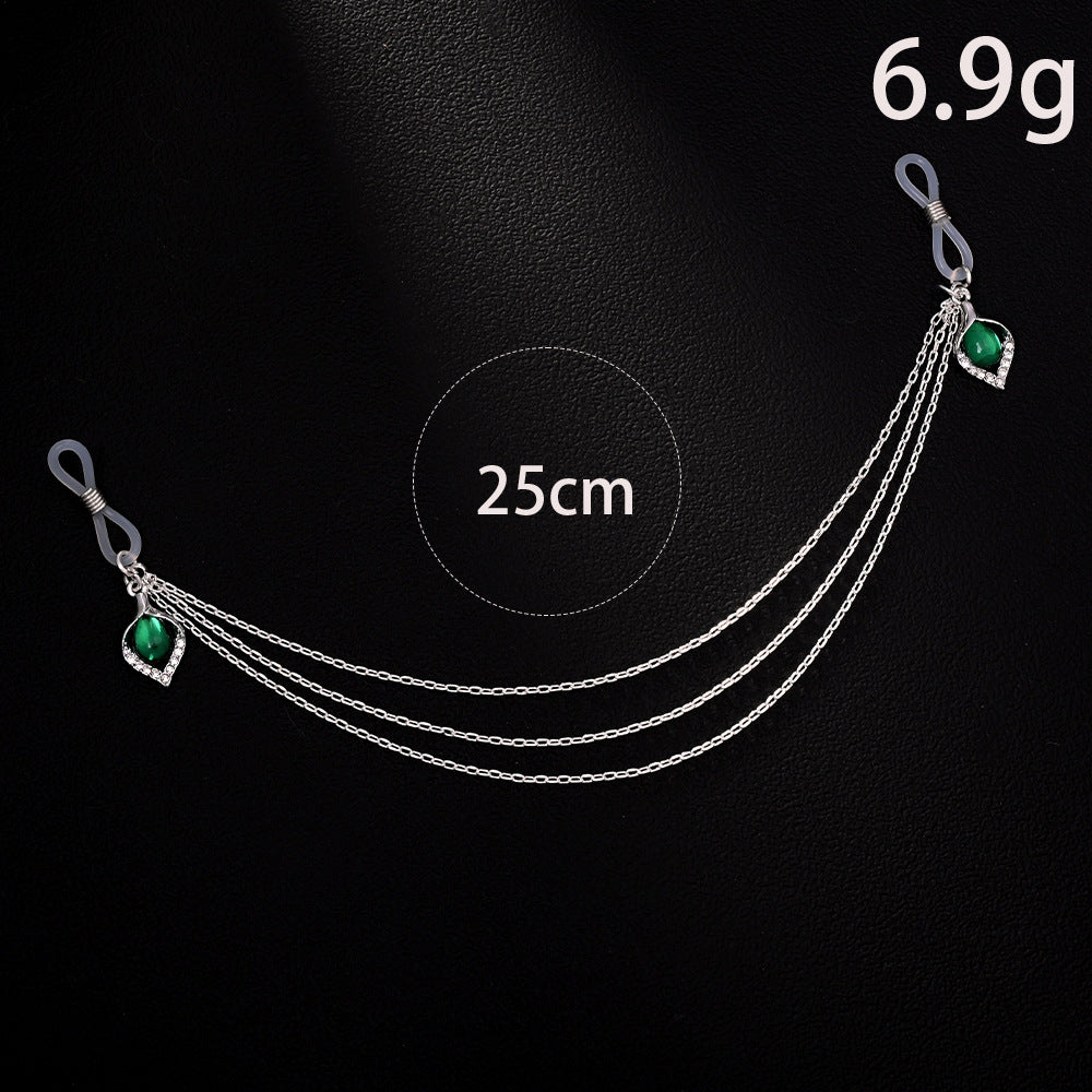 Silver Alloy Women’s Body Chain With White Crystal Inlay Featuring Water Droplets Pattern And Electroplated Finish
