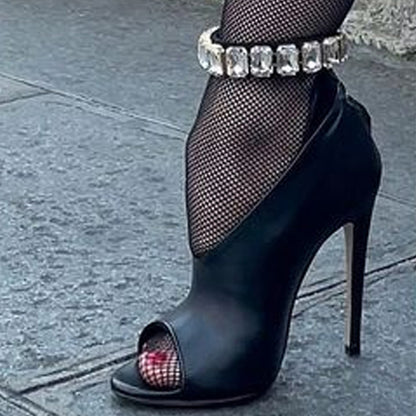 Silver Simple Style Women's Anklet In Alloy With Sparkly Rhinestones, Elegant Foot Jewelry