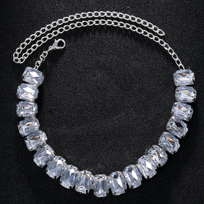 Silver Simple Style Women's Anklet In Alloy With Sparkly Rhinestones, Elegant Foot Jewelry