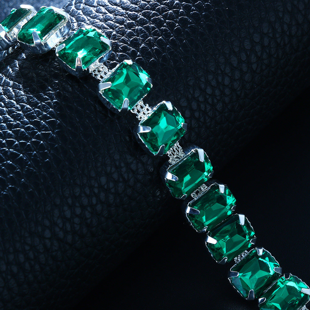 Silver Simple Style Women's Anklet In Alloy With Sparkly Rhinestones, Elegant Foot Jewelry